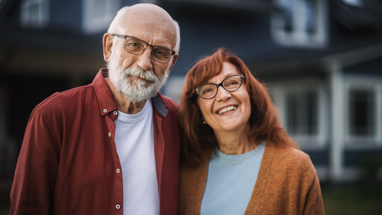 An older married couple at home, calm and at ease
